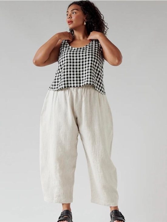 Beyond Nine Pants - Beyond Nine Mable Linen Trousers in Oat